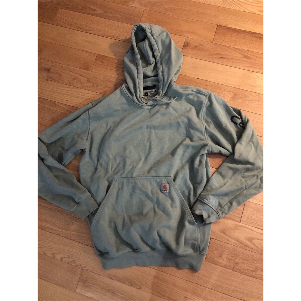 Carhartt Loose Fit Hoodie SIZEMedium Sage Green pullover with pouch & drawstring